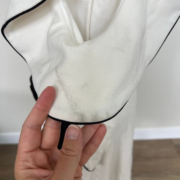 SELF-PORTRAIT Women's Monochrome Asymmetric Wrap Dress Size 2 In White - Picture 6 of 12